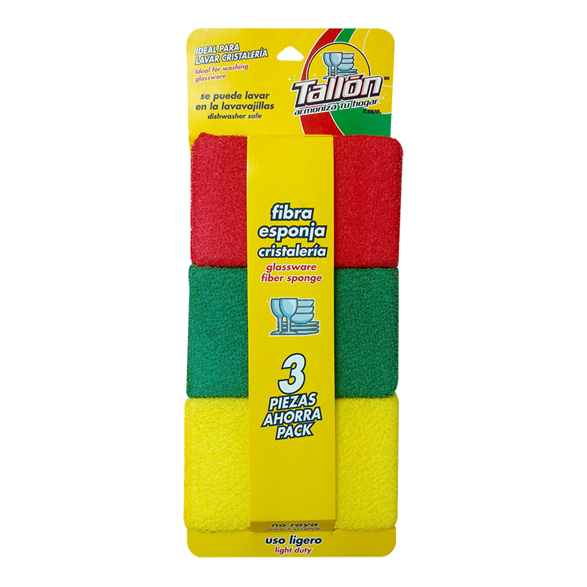 Fibra Esponja Para Cristalería 3 Pack - ttaiomayoreo