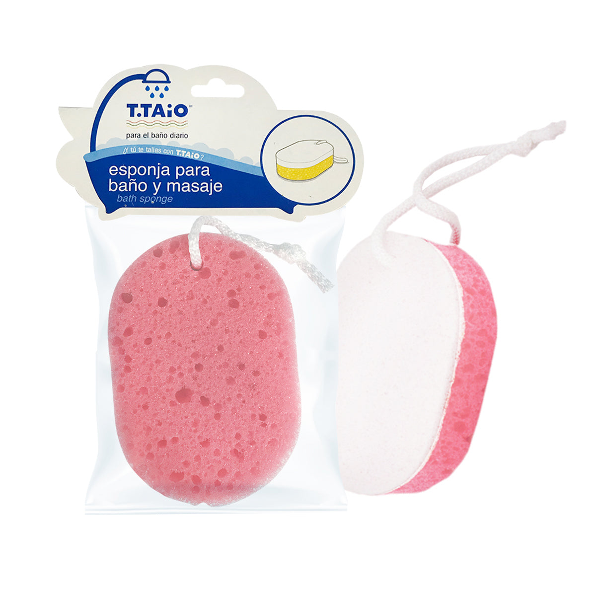 Esponja Ovalada Exfoliante Reversible para Baño y Masaje - ttaiomayoreo