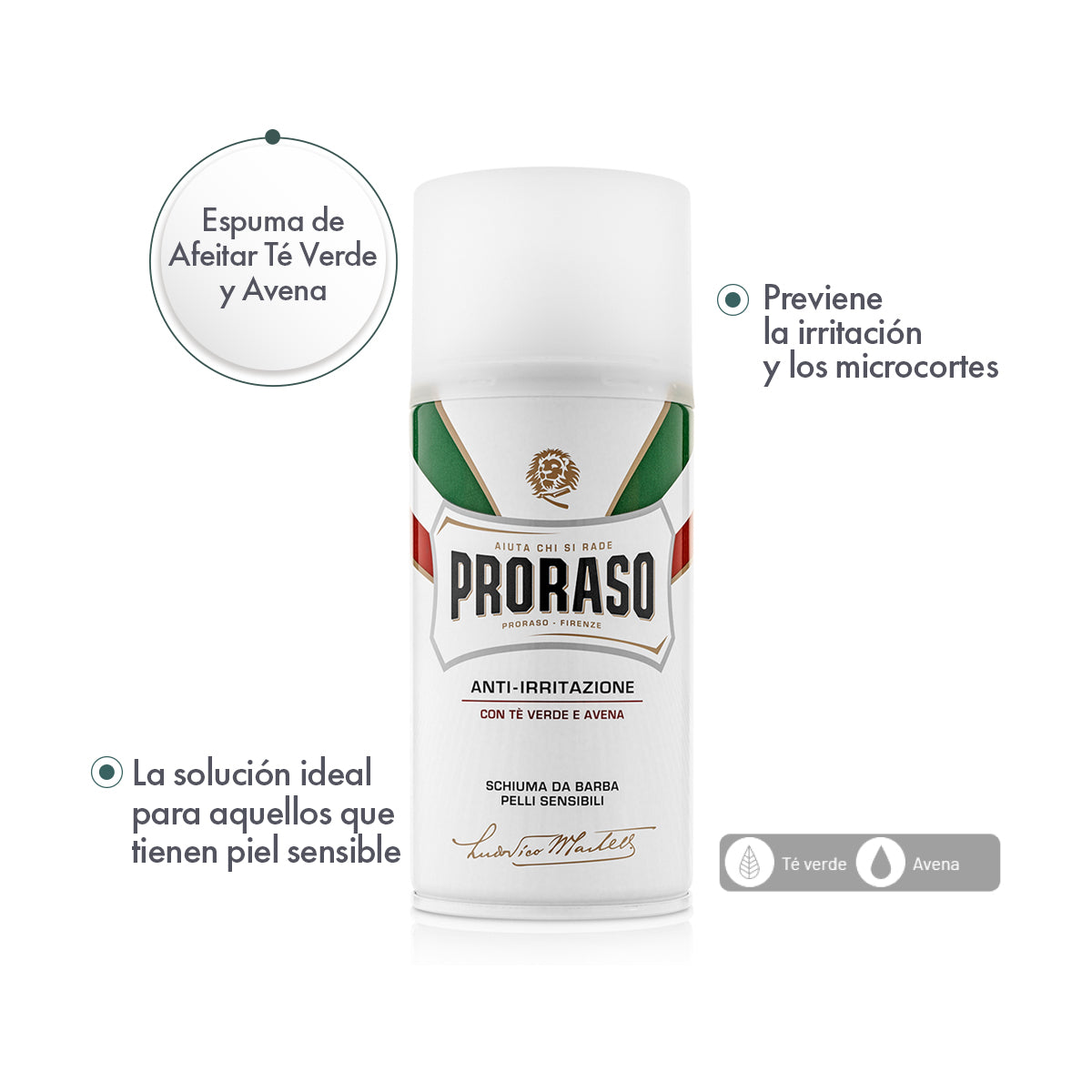 Espuma de Afeitar Te Verde y Avena 6 Piezas - ttaiomayoreo