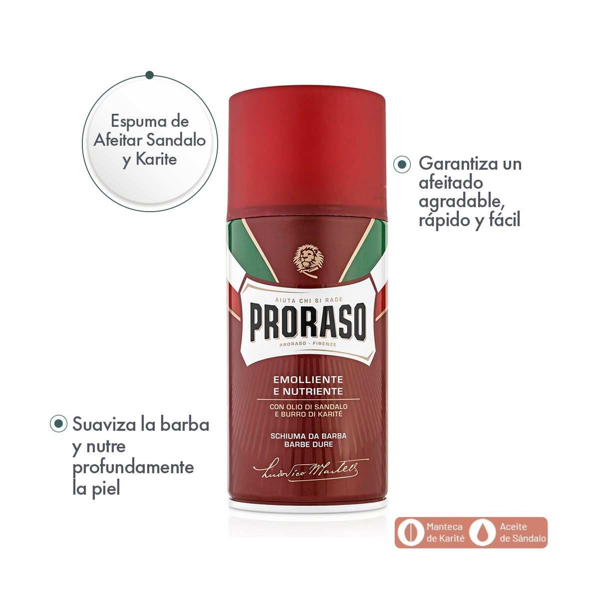 Espuma de Afeitar Sandalo y Karite 6 Piezas - ttaiomayoreo