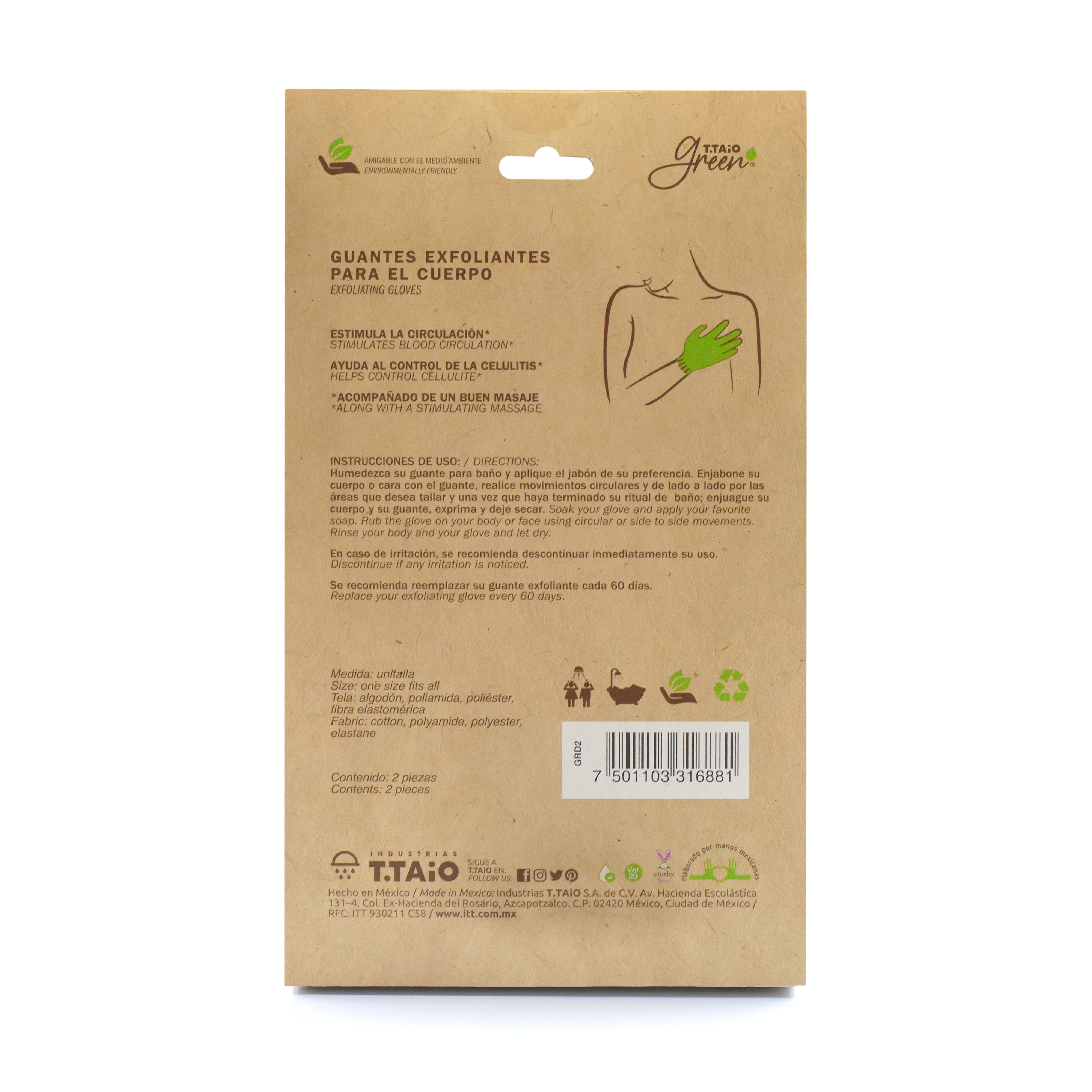 T.Taio Green Guantes Exfoliantes - ttaiomayoreo