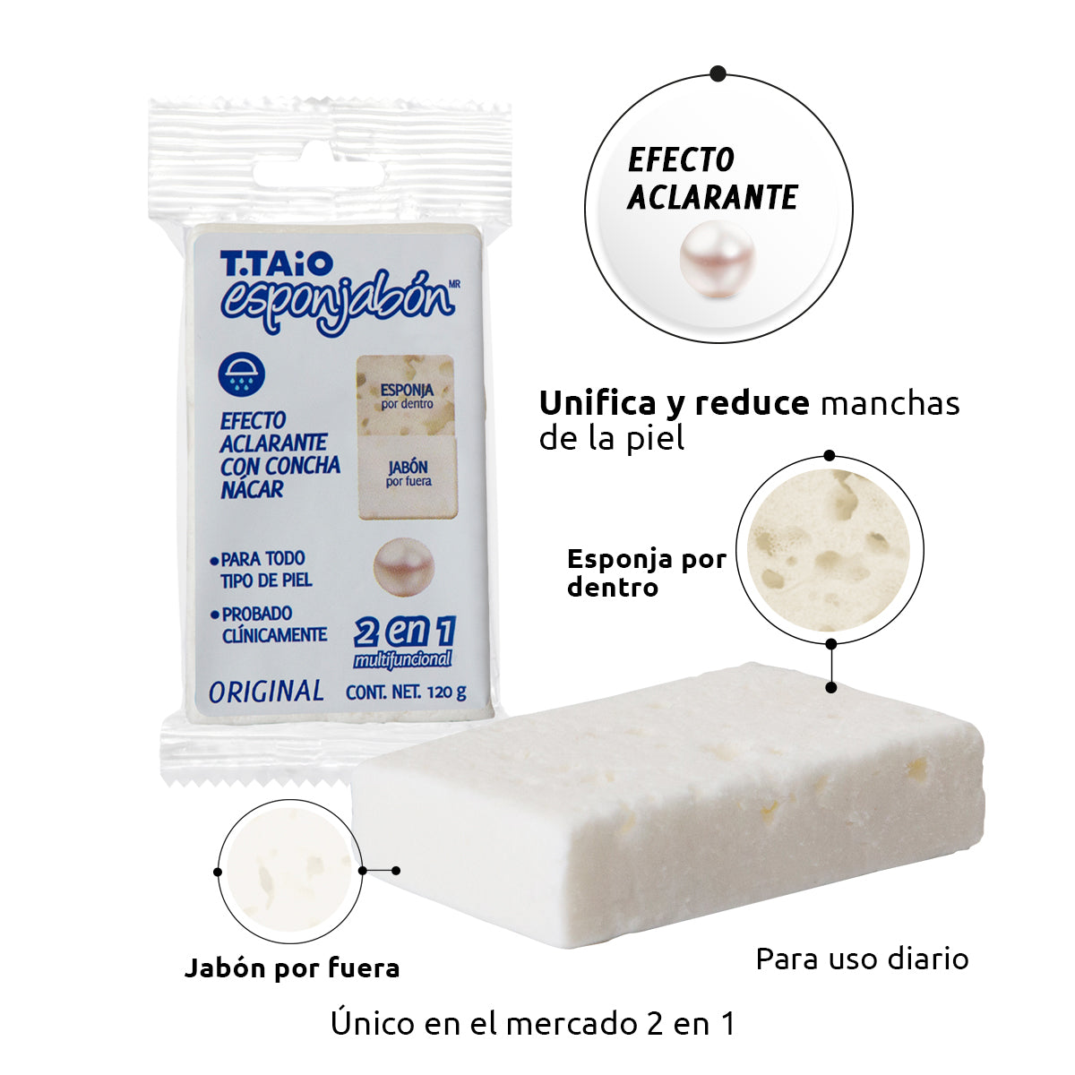 Esponjabón Concha Nácar - ttaiomayoreo