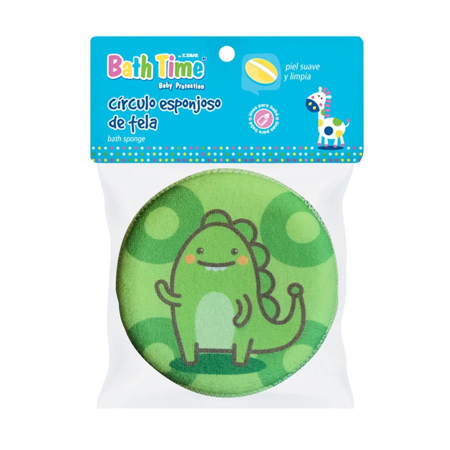 Esponja redonda tela estampada BATH TIME - ttaiomayoreo