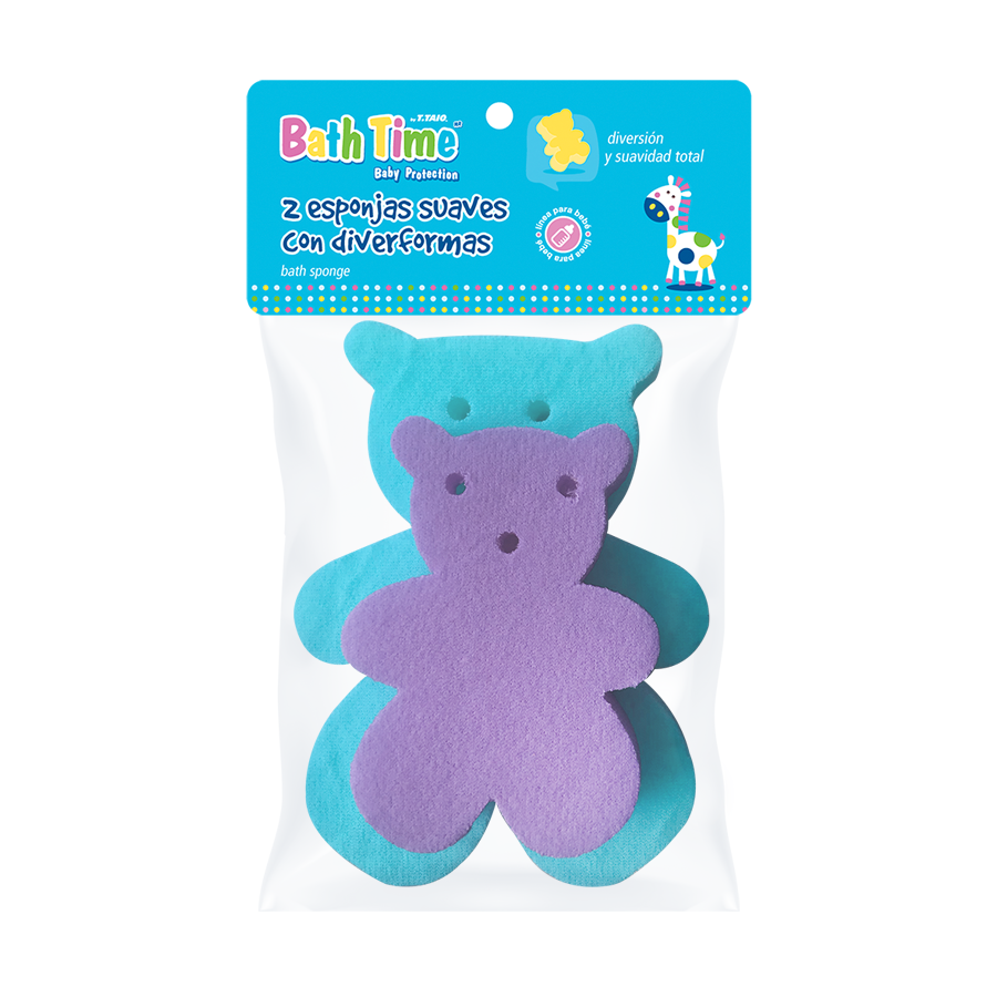 Esponja suajada con tela suave BATH TIME - ttaiomayoreo