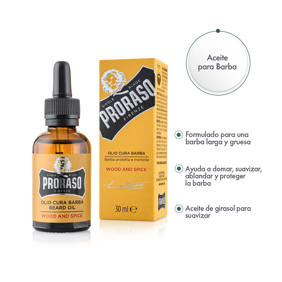 Aceite para Barba Madera y Especias