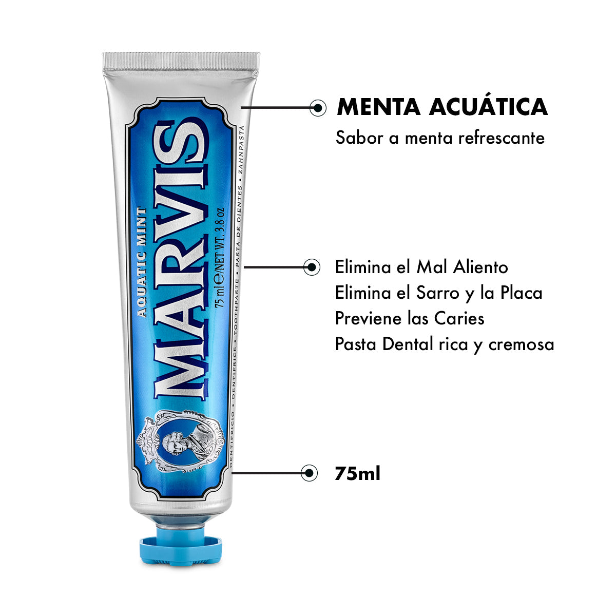 Pasta de Dientes Menta Acuatica 6 Piezas - ttaiomayoreo