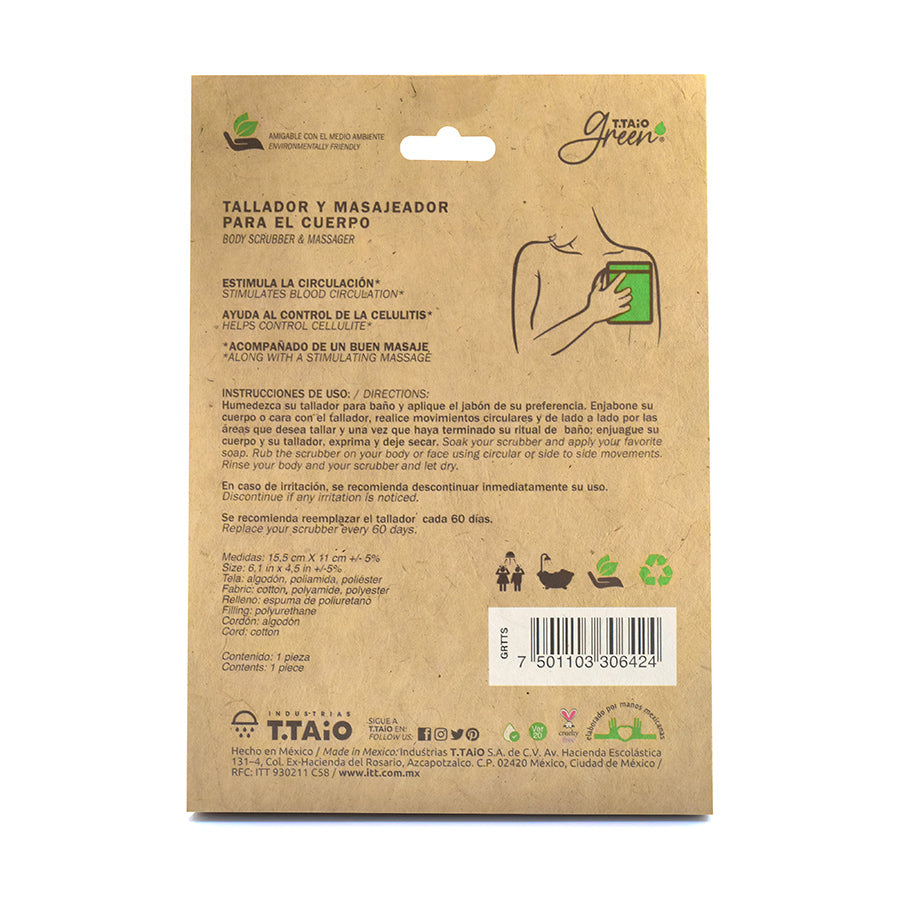 Esponja Rígida para Baño Green - ttaiomayoreo
