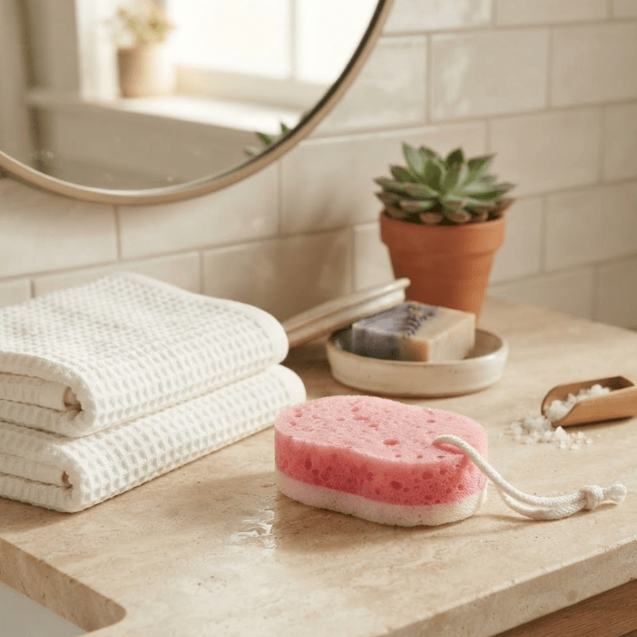 Esponja Ovalada Exfoliante Reversible para Baño y Masaje - ttaiomayoreo