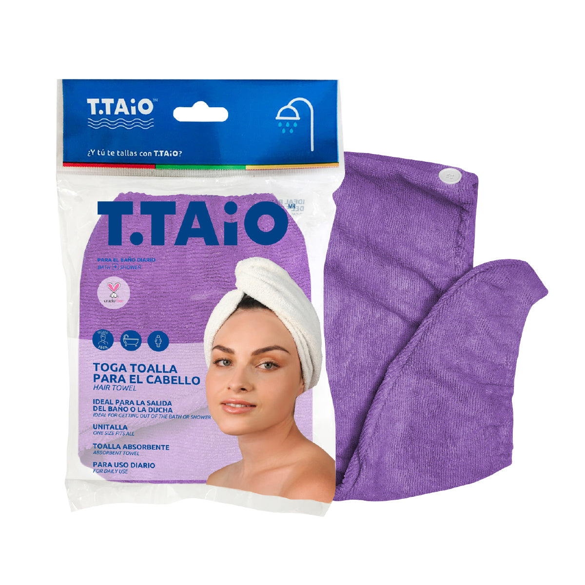 Toga Toalla Para Secado Rapido Cabello Color Morado - ttaiomayoreo