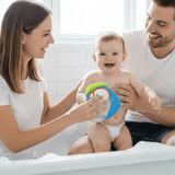 Esponja Rígida, Divertida Baño. Doble Textura, Carita Feliz Azul - ttaiomayoreo