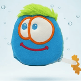 Esponja Rígida, Divertida Baño. Doble Textura, Carita Feliz Azul - ttaiomayoreo