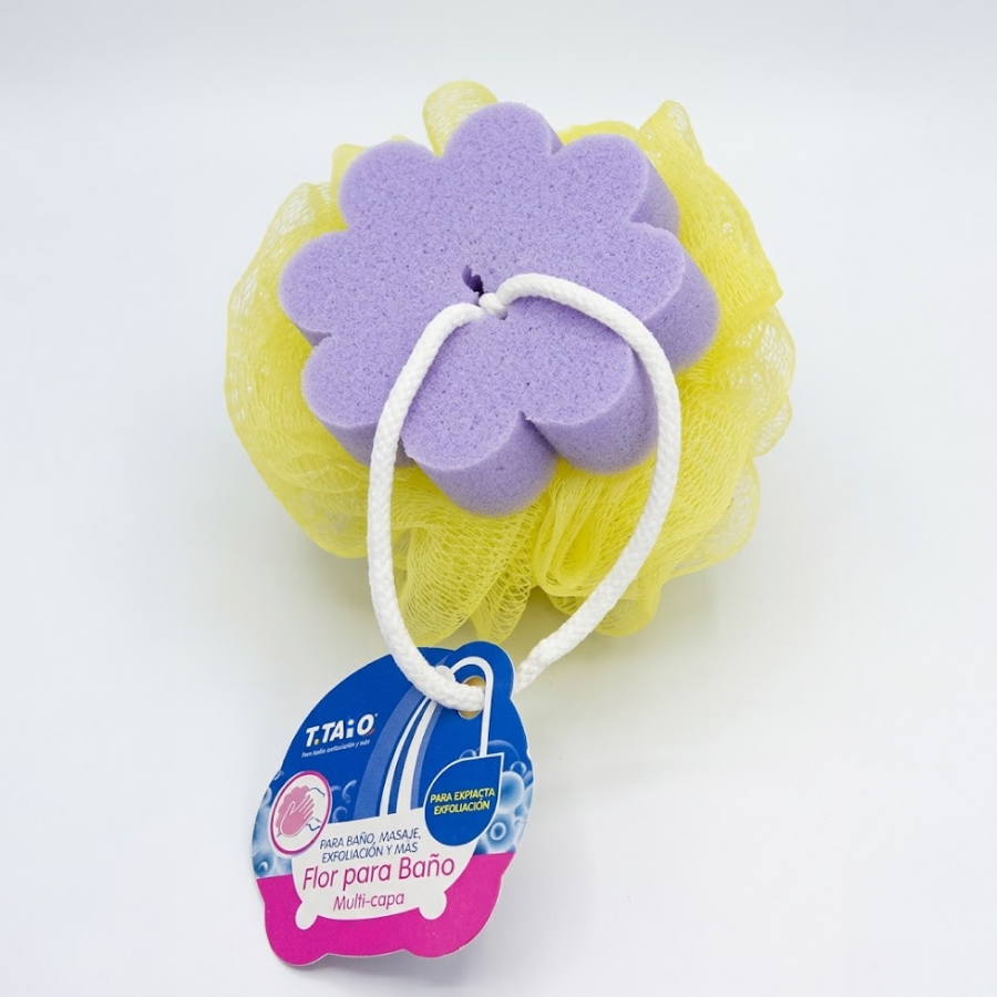 Borla con Esponja Tipo Flor de 40 gr - ttaiomayoreo