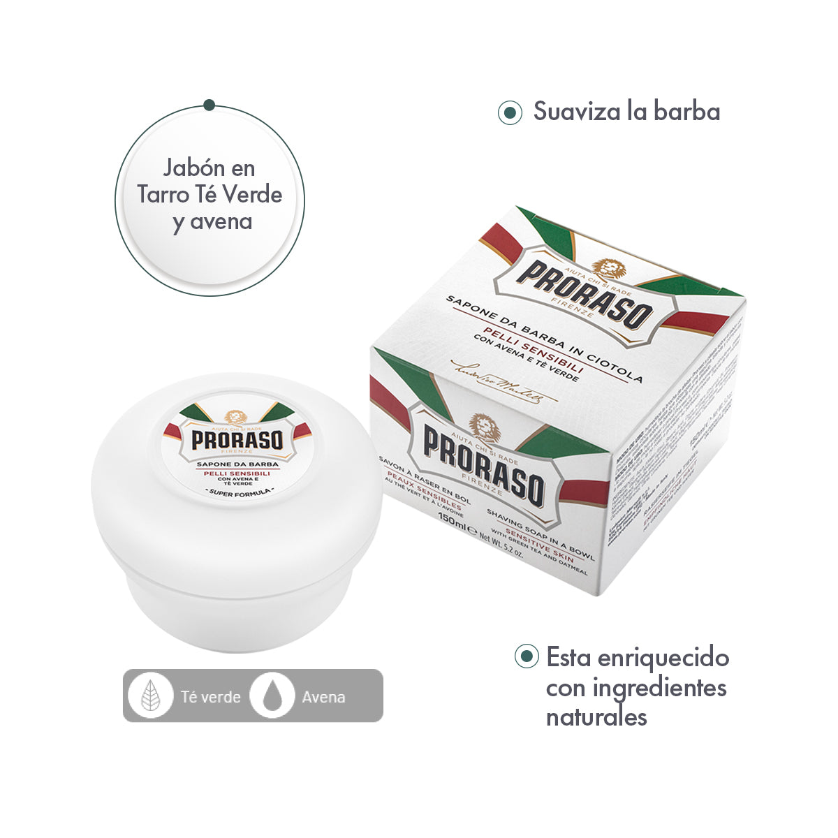 Jabon en Tarro Te Verde y Avena 6 Piezas - ttaiomayoreo