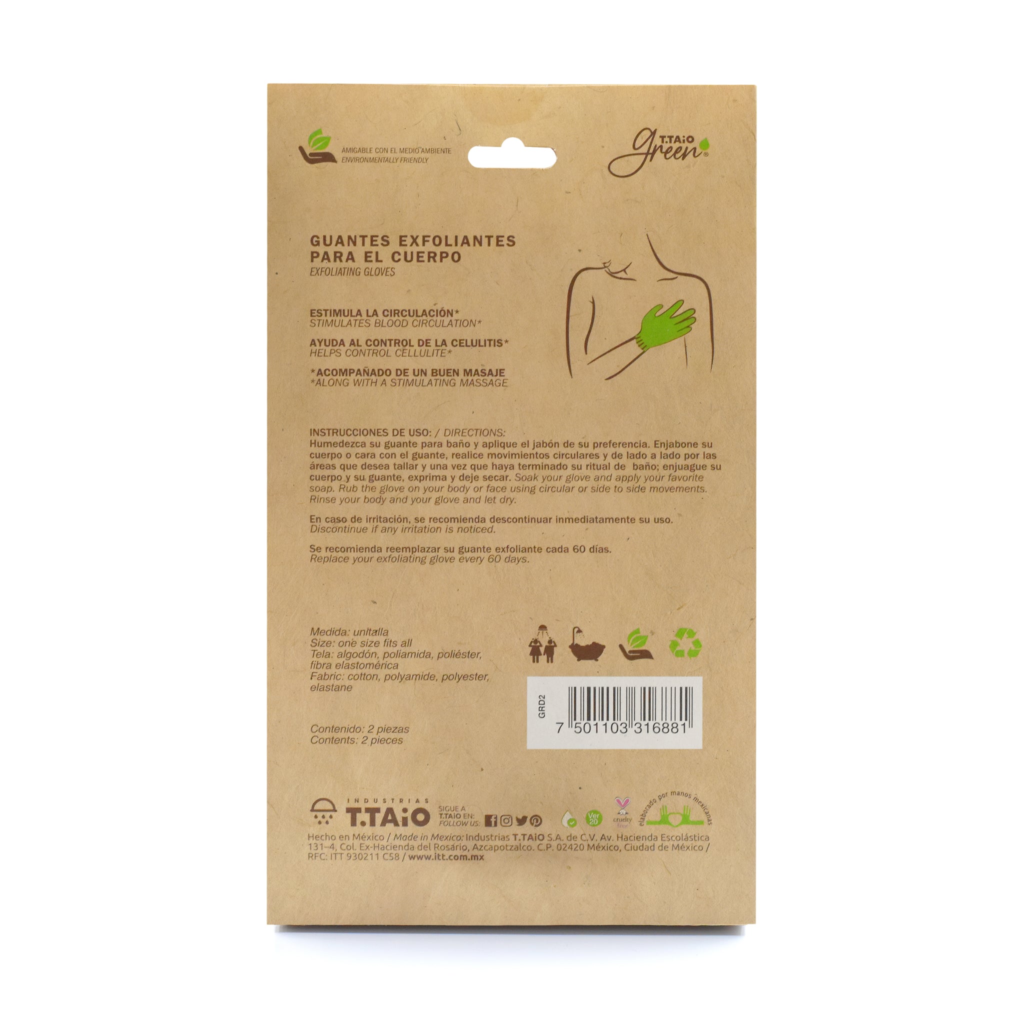 T.Taio Green Guantes Exfoliantes - ttaiomayoreo