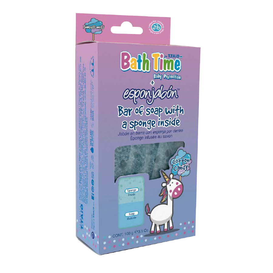 Esponjabón Bathtime con aroma a algodón de azúcar y esponja integrada - esponjabon
